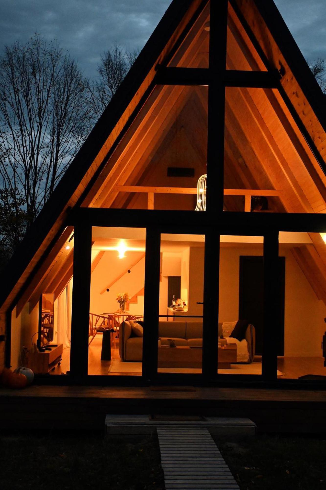 Cabana A-Frame Cricov 9 Valea Lunga-Ogrea Exterior photo